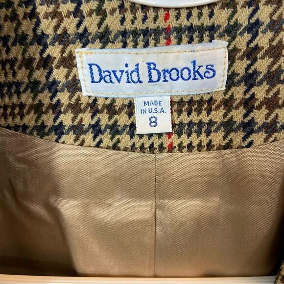 Vintage David Brooks 100% Wool Houndstooth‎ Blazer Size 8 - Picture 16 of 16